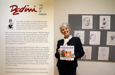 Author Ina Silvert Hillebrandt at the Billy Ireland Cartoon Library & Museum, at the Dedini exhibit honoring the artist.